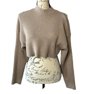 Mabel Cropped Ribbed Sweater- Sz Small